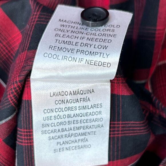 Gibson Men's Plaid Long Sleeve Western Button-Down Shirt Red Black Size 2XL - Picture 8 of 10